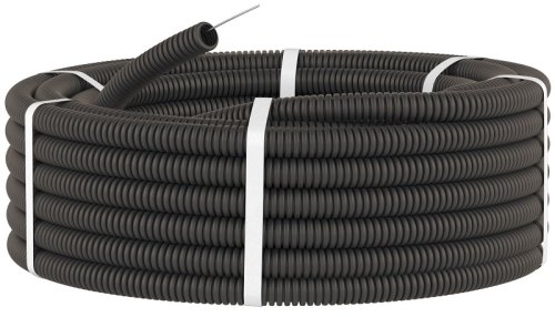 Гофра ПНД DKC Octopus Д=40 легкая с протяжкой черный (20м)  картинка